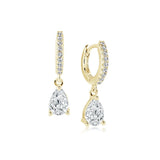 Pear Drop Hoop Dangle Earrings