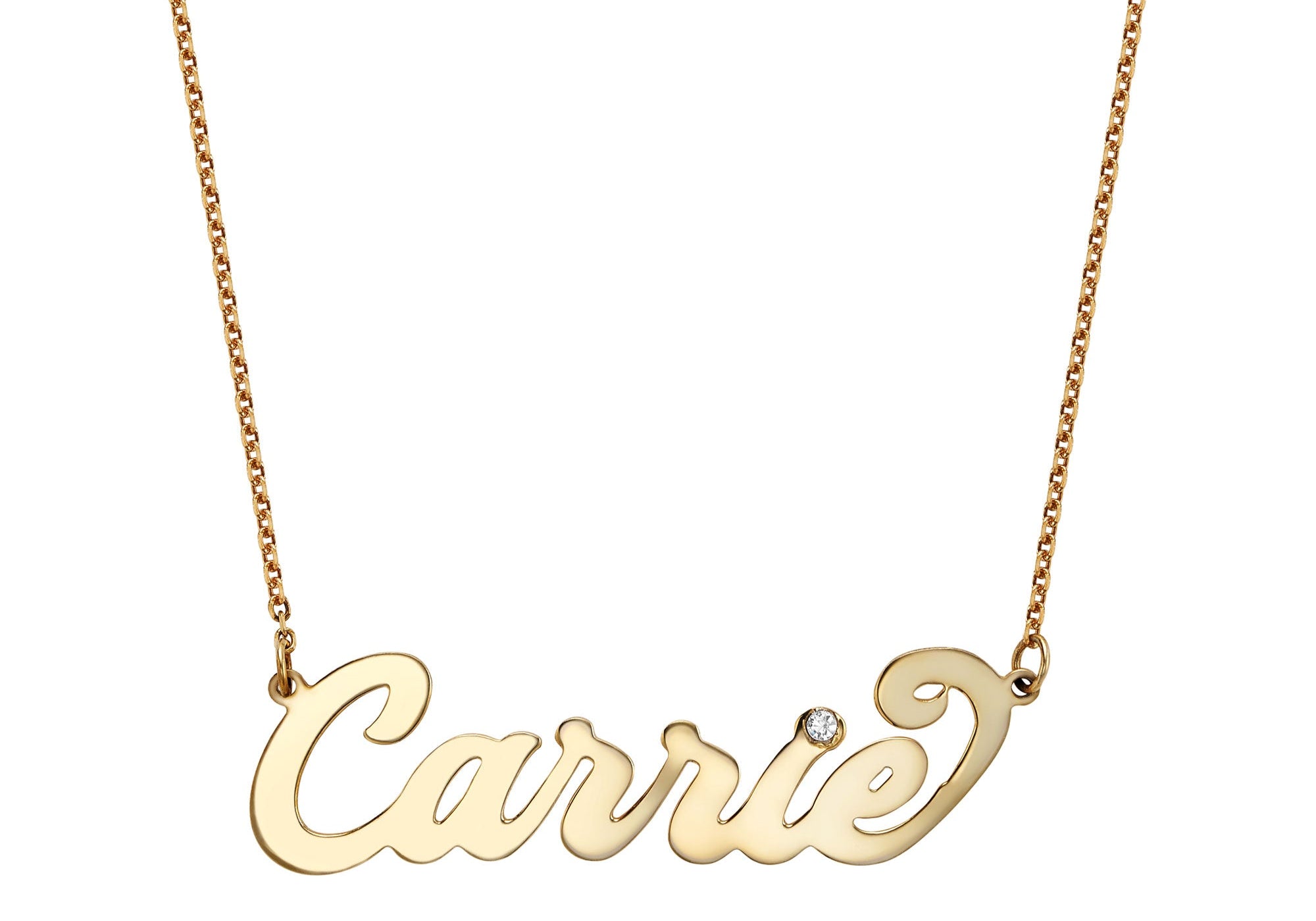 Carrie Name Necklace Silver