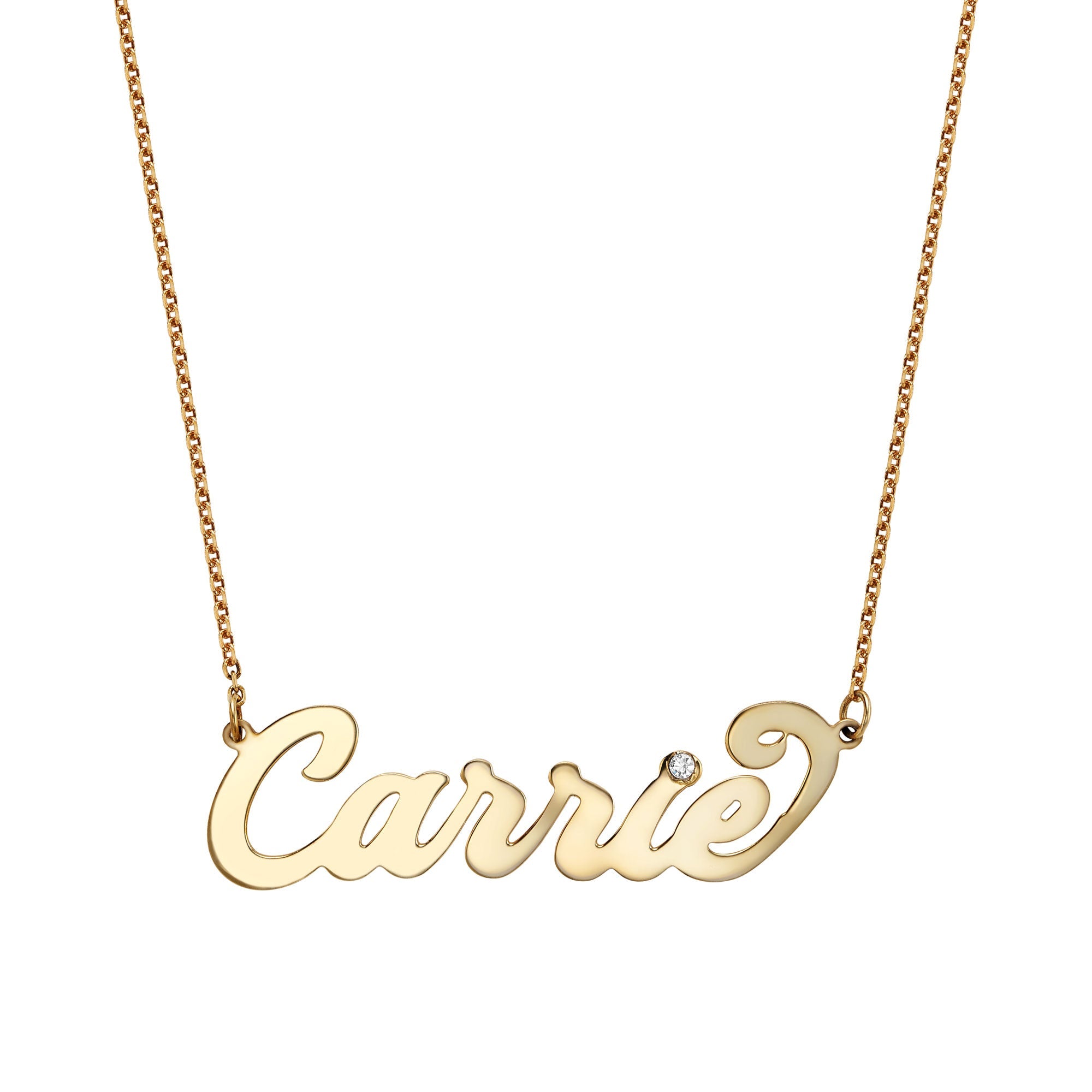 Carrie Name Necklace Silver