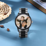 Custom Photo Watch Men Black S.Steel 2Tone