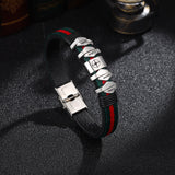 Compass Custom Leather Bracelet