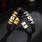 Compass Custom Leather Bracelet