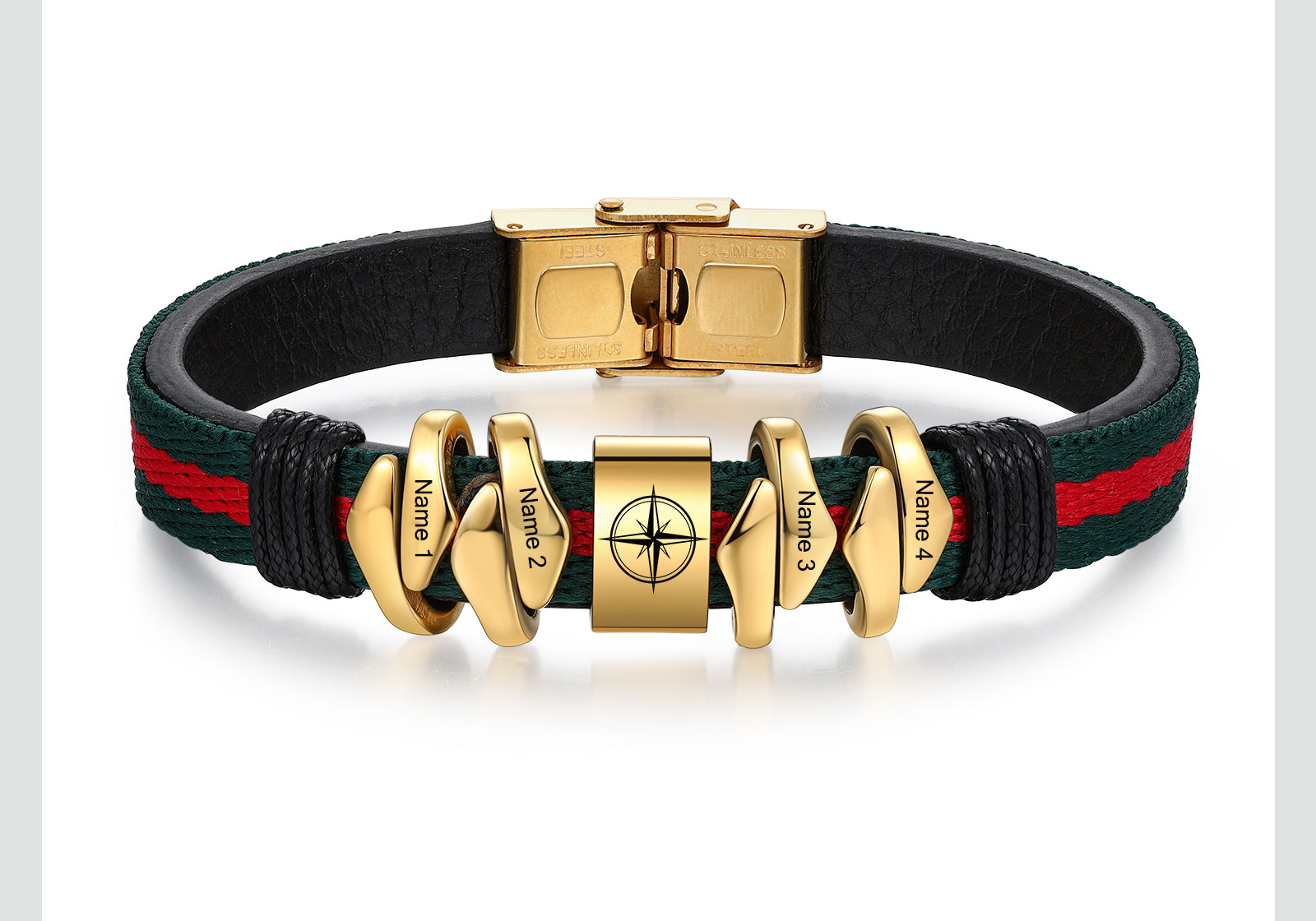 Compass Custom Leather Bracelet