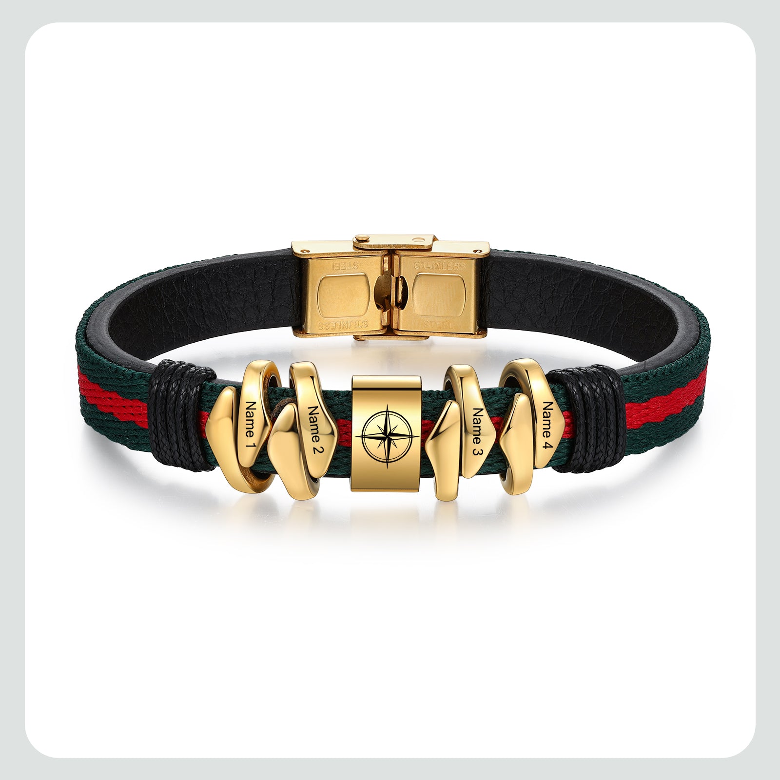 Bracelet en cuir personnalisé Compass 