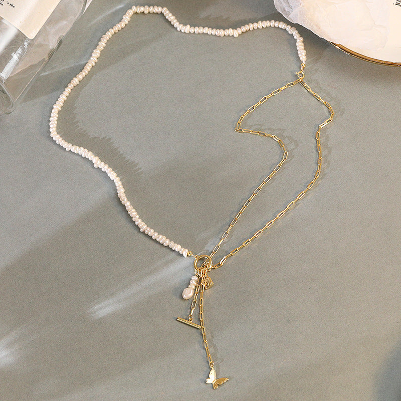 Butterfly Pearl Necklace or Bracelet