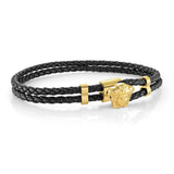 MEDUSA BLACK-LEATHER 8"-BRACELET