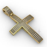 Men Diamond Pavé Cross 10K Gold