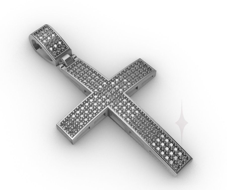 Men Diamond Pavé Cross 10K Gold