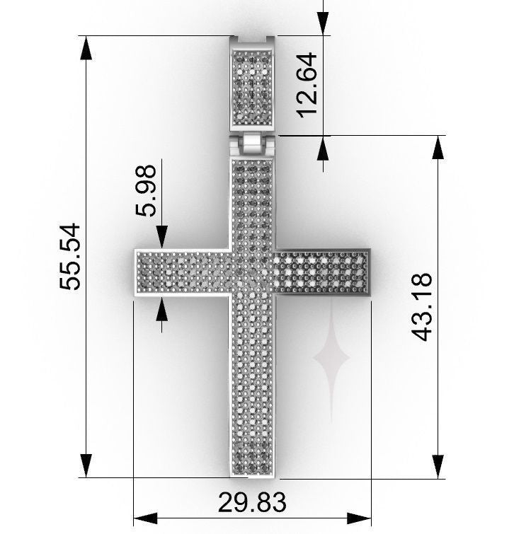 Men Diamond Pavé Cross 10K Gold