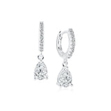 Pear Drop Hoop Dangle Earrings