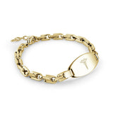 GOLD-IPS.STEEL MEDIC-ALERT 5MM-ZIPPER-LINK 7+1"-BRACELET