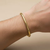 S.STEEL GOLD-IP HEXAGON-BEADS BRACELET