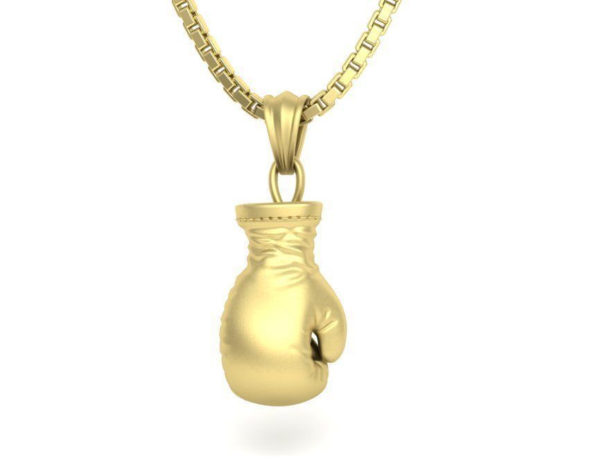 Boxing Glove Pendant Solid Gold 14K