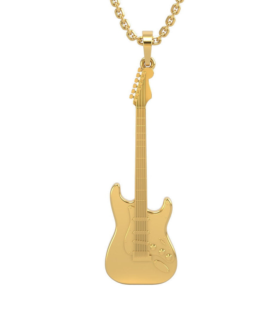 Electric Guitar Pendant Gold 14K