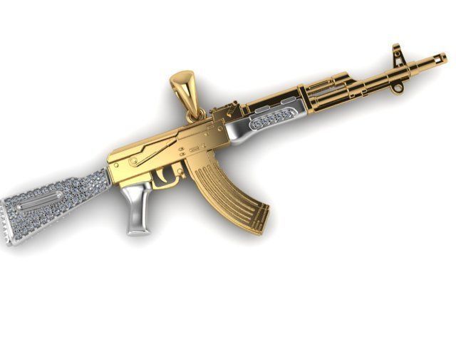 Kalashnikov Diamond Gold Men Pendant