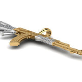 AK47 Machine Gun 14K Gold Men Pendant