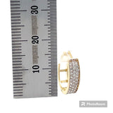 10K Gold Oval Cz Huggies Earrings
