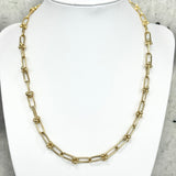 Collier à maillons en perles avec trombone en or jaune 10 carats
