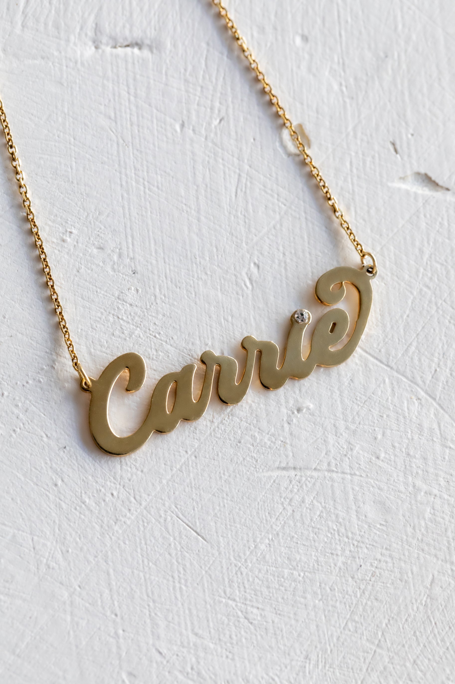 Carrie Name Necklace Silver