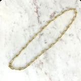 Collier à maillons en perles avec trombone en or jaune 10 carats