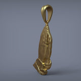 Praying Hands Gold Pendant 14K