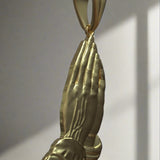 Praying Hands Gold Pendant 14K