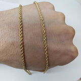 2.5MM 10K Semi Solid Rope Chain