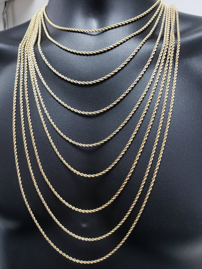 2.5MM 10K Semi Solid Rope Chain