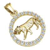 Tiger Pendant 10K Solid Gold