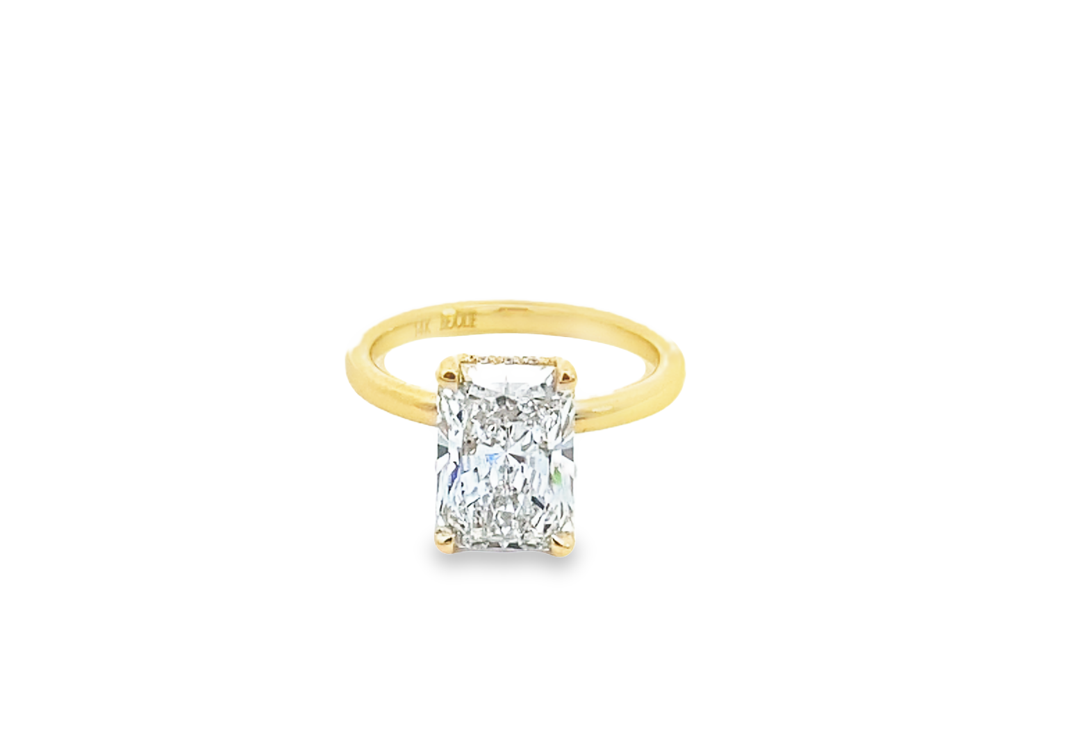 Radiant Cut Diamond Hidden Halo Solitaire 14k
