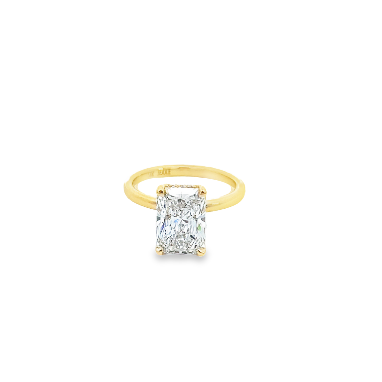 Radiant Cut Diamond Hidden Halo Solitaire 14k