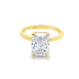 Radiant Cut Diamond Hidden Halo Solitaire 14k