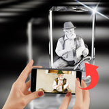 3D Crystal Rectangle Tall 9x6cm 1to3 People