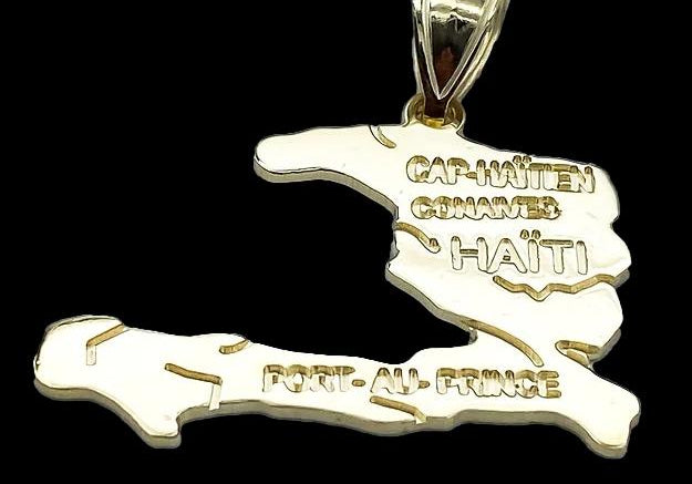 Haiti Map Gold Pendant