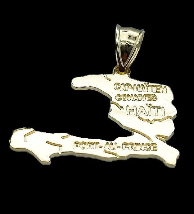 Haiti Map Gold Pendant