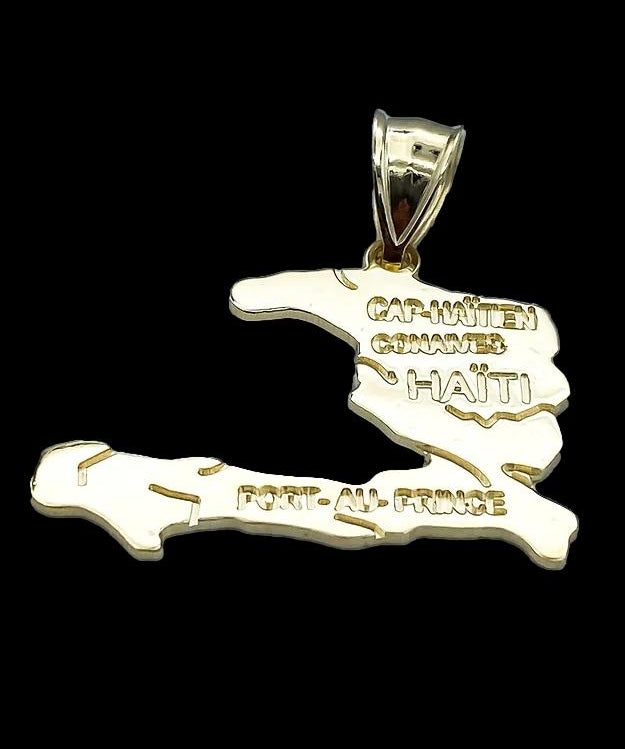Haiti Map Gold Pendant