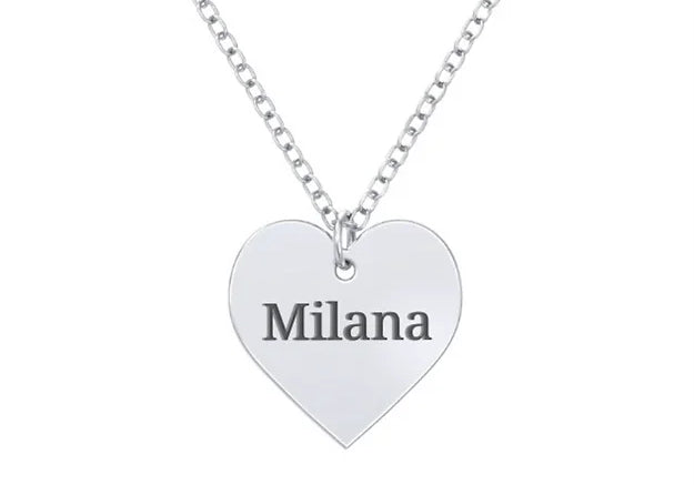 Heart Name Necklace Solid Gold