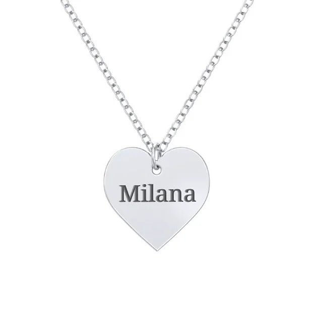 Heart Name Necklace Solid Gold