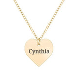 Heart Name Necklace Solid Gold