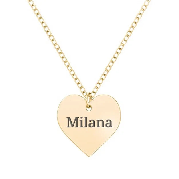 Heart Name Necklace Solid Gold