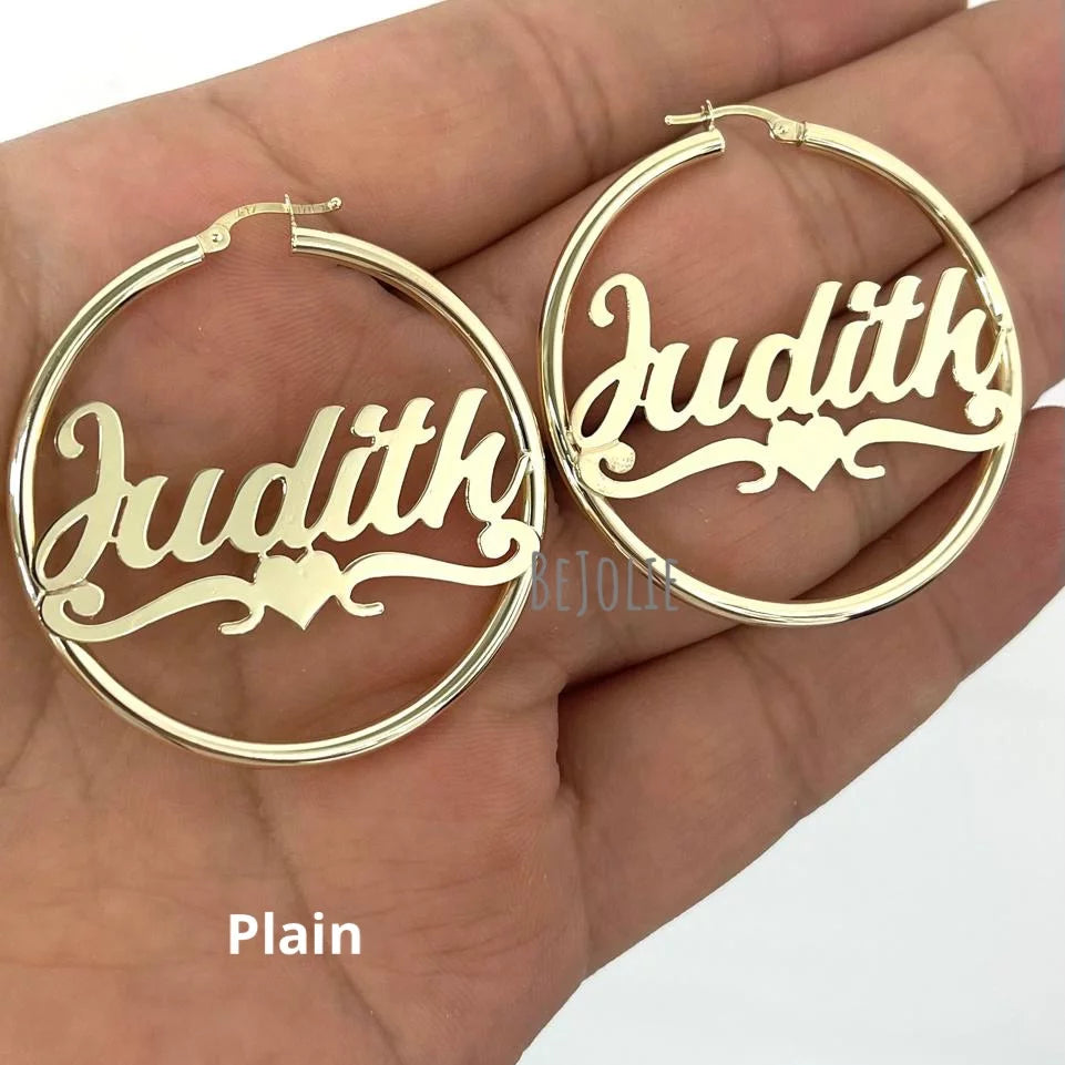 10K Gold Personalized Name Earrings