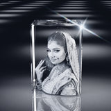 Rectangle de cristal 3D haut 8x5cm 1-2 personnes 