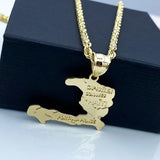 Haiti Map Gold Pendant