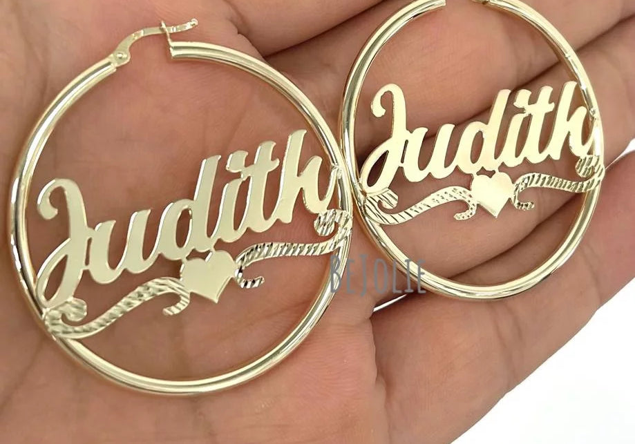 10K Gold Personalized Name Earrings