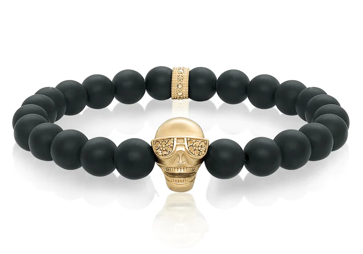 SKULLSHINE BEAD BRACELET BLACK