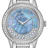 Bulova Women's Crystal Watch In Blue Dial 96L276