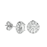Jesse Diamond Halo Stud Earrings 14K