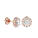 Jesse Diamond Halo Stud Earrings 14K