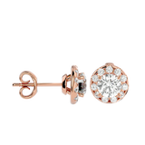 Jesse Diamond Halo Stud Earrings 14K