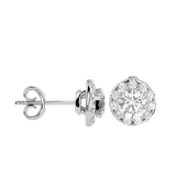 Jesse Diamond Halo Stud Earrings 14K
